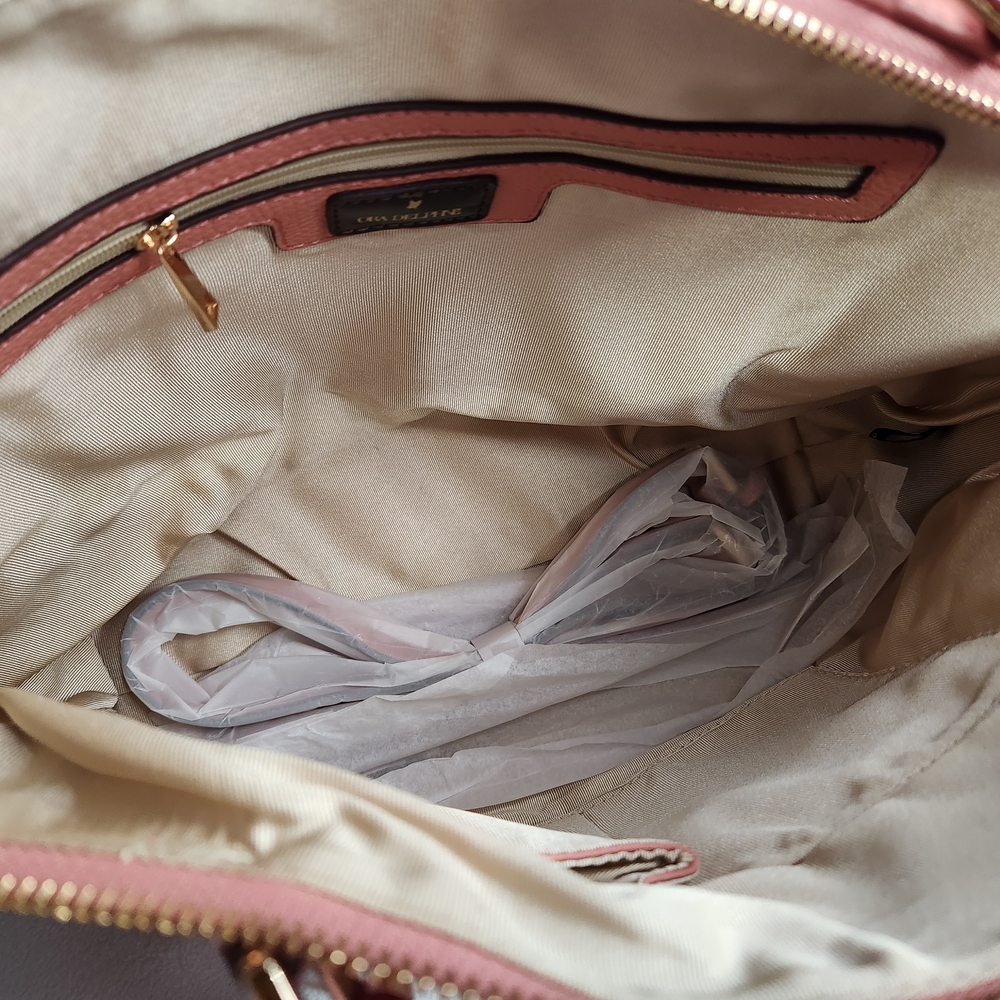 Ora Delphine Peach Leather Tote - Picture 6 of 13